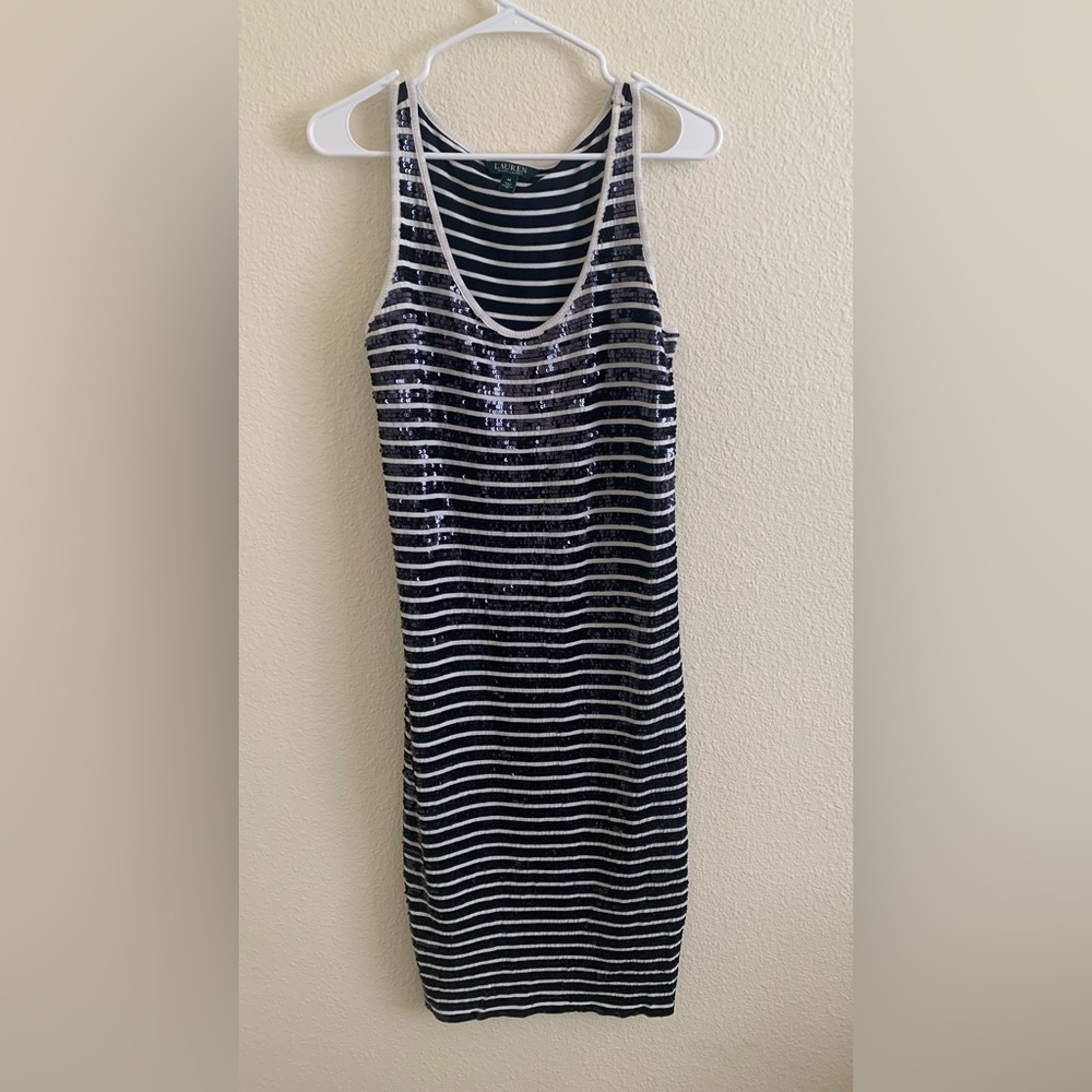 Ralph Lauren Striped Sequin Mini Dress